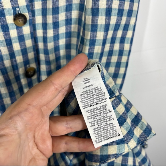 Boden Square Neck 100% Linen Midi Dress Size US 8 - Picture 11 of 11